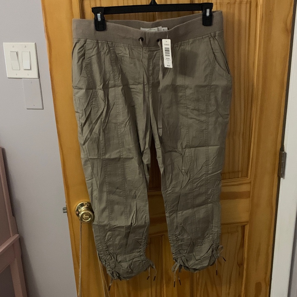Torrid Olive Capris with Drawstring Hem
